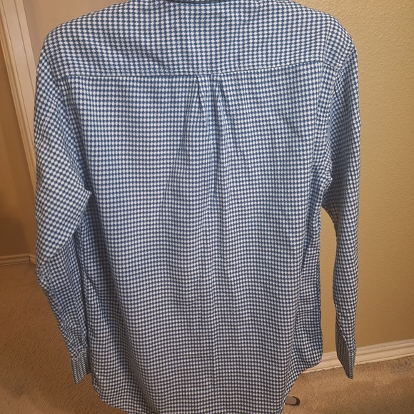 Tommy Bahama Navy and White Checkered Shirt. Size L. 100% Cotton - Picture 5 of 6